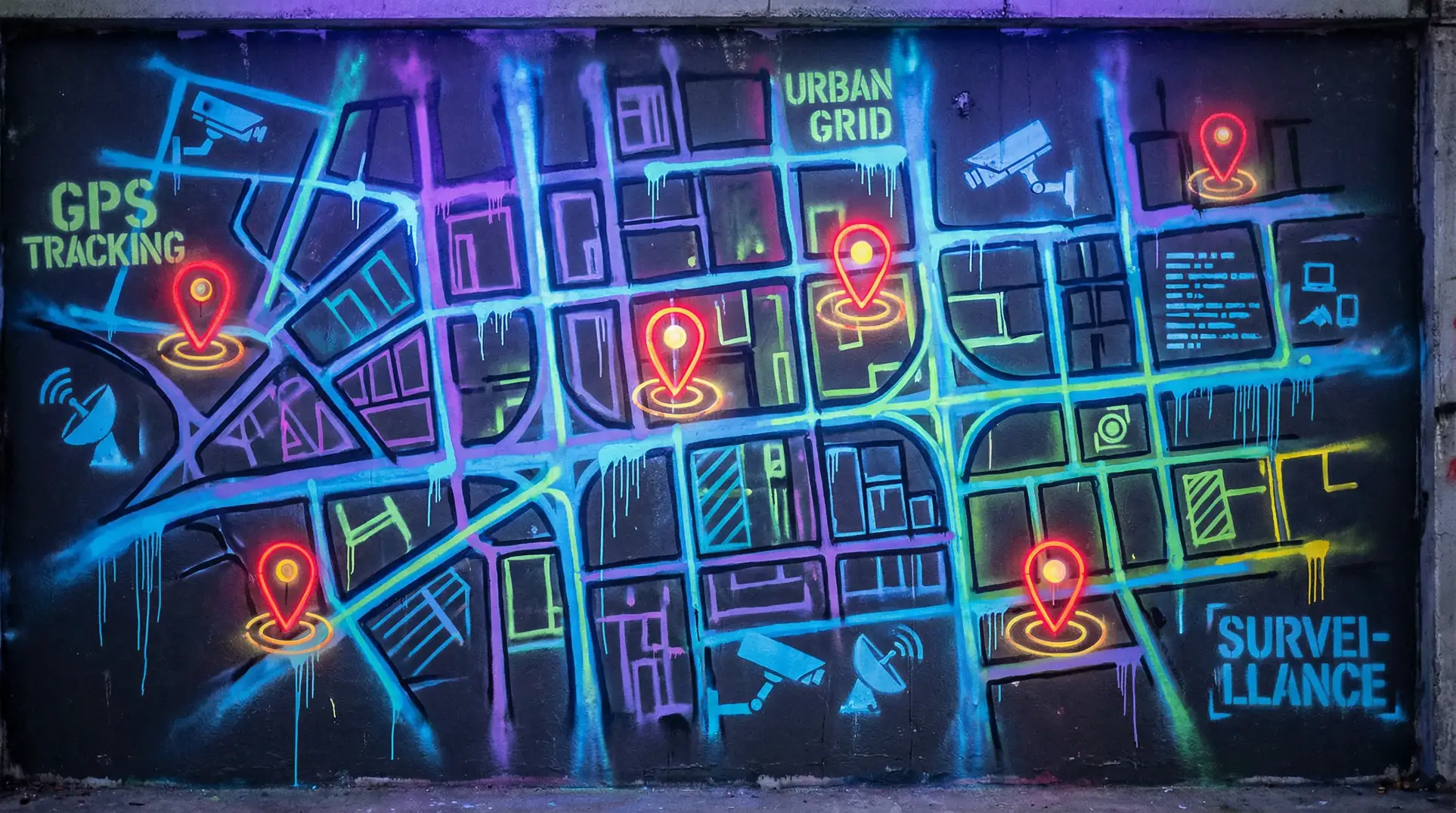 精品在线观看 狗仔追踪地图 - 城市涂鸦风格